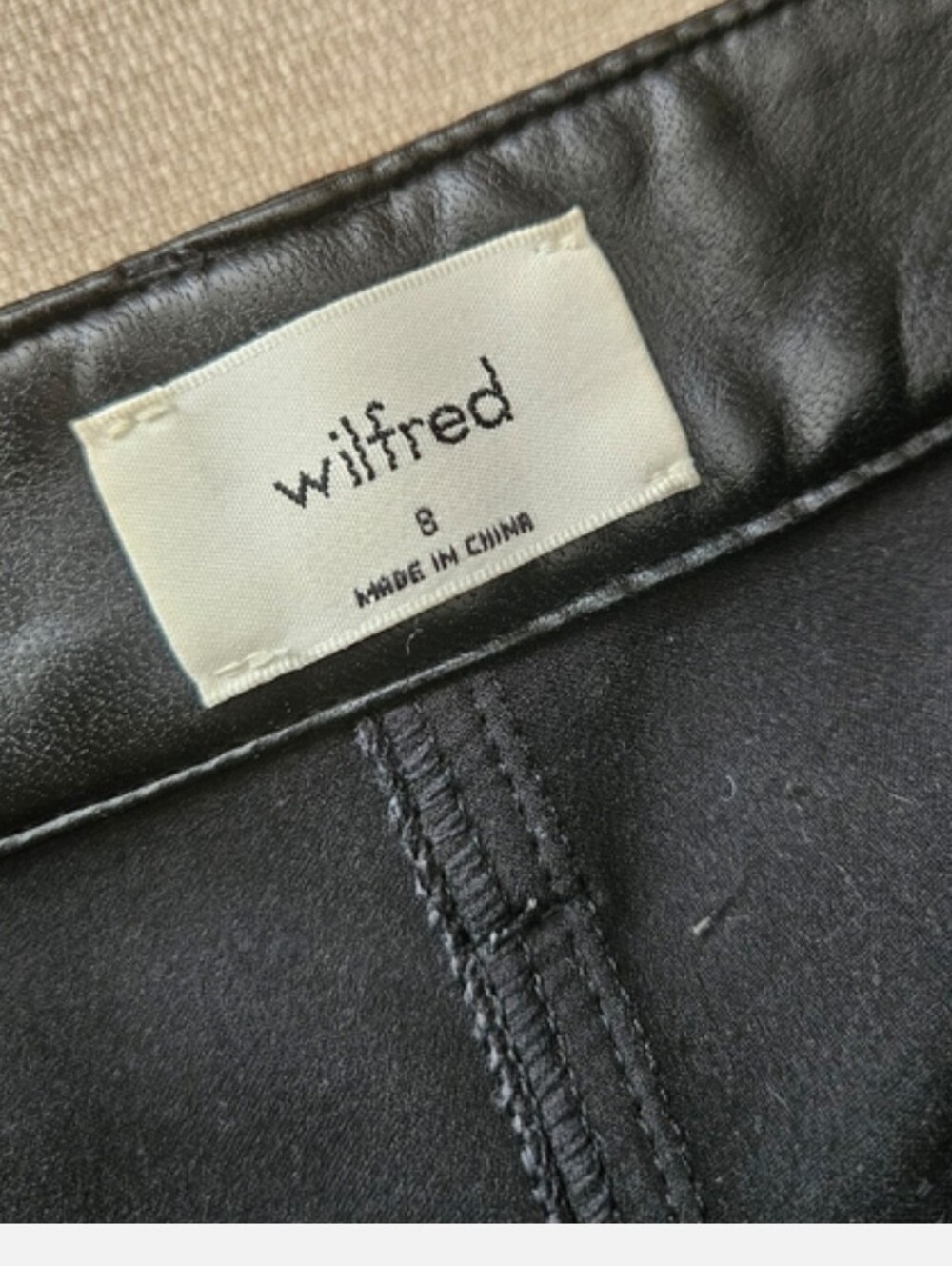 Aritzia Wilfred Melina Pants Black Faux Leather Straight Leg Pleather - Picture 6 of 16